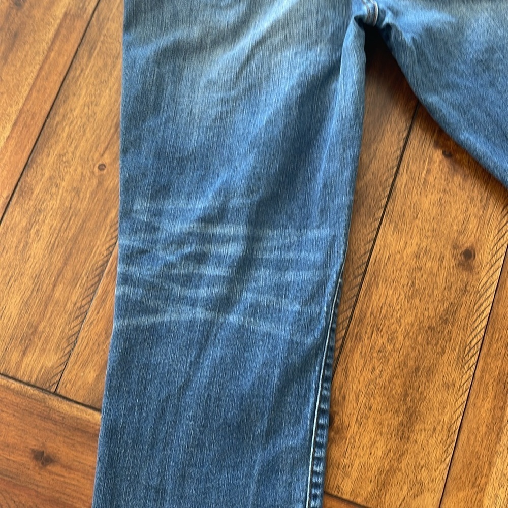 KUT blue denim jeans distressed torn straight leg high rise size 14 - Picture 11 of 14
